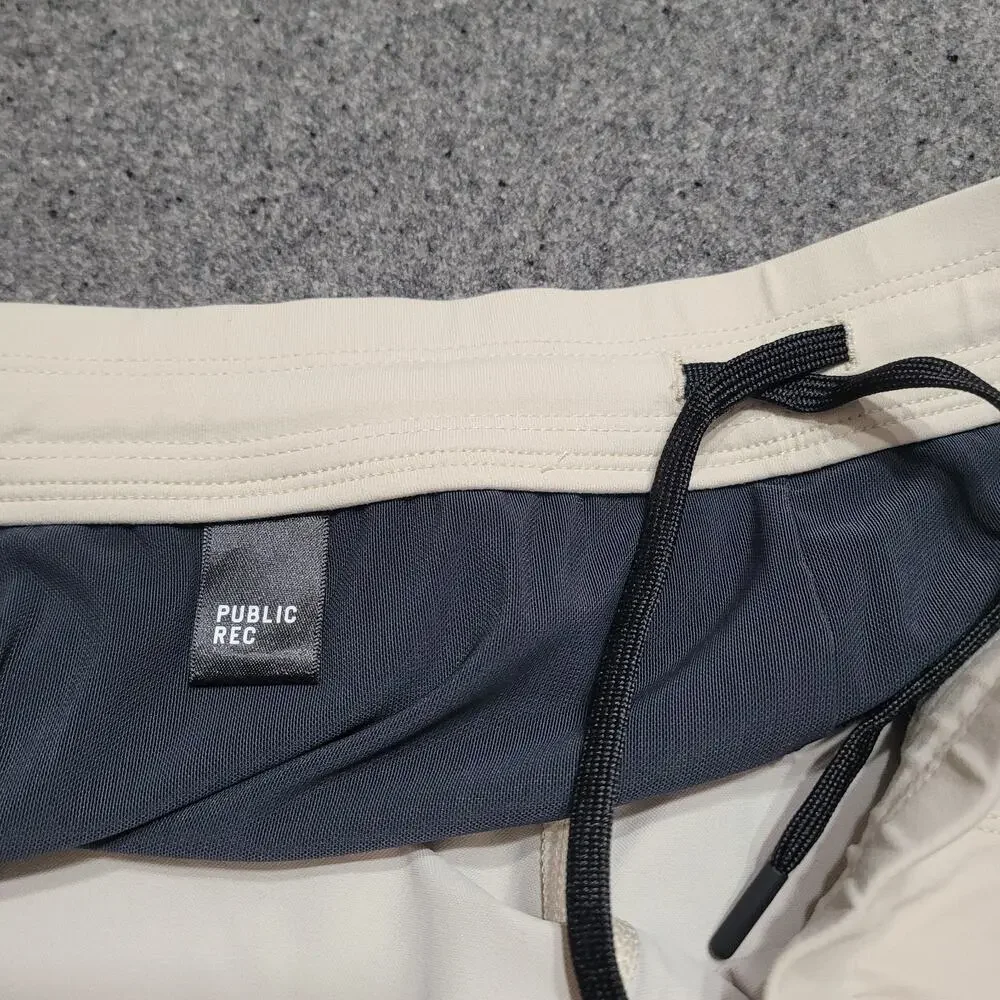 Public Rec Shorts Mens 42 Khaki Flex Casual Performance Stretch Elastic Waist 6